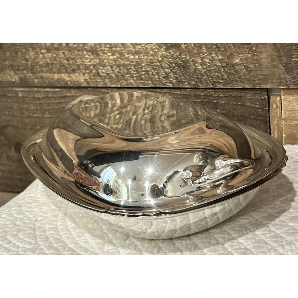 Reed Barton Mayflower 5001 Dish 3‎ Piece Silver plate Covered Dish EUC VTG